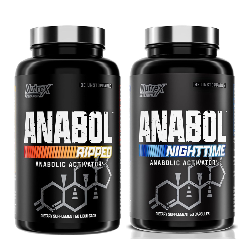 Nutrex Forschung Anabol Ripped & Nacht PM Muskelaufbau und Shredding Combo