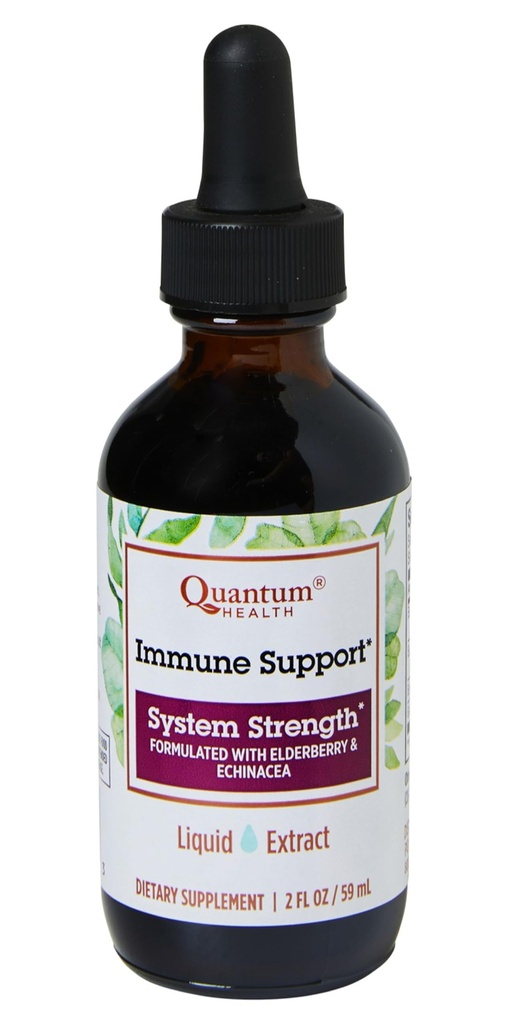 Quantum Health Immune Support Elderberry Echinacea Goldenseal Liquid Extract - Daily Wellness Formule d'immunité à base de plantes pour les femmes et les hommes - haute dose, absorption rapide Teinture - 2 Fl Oz