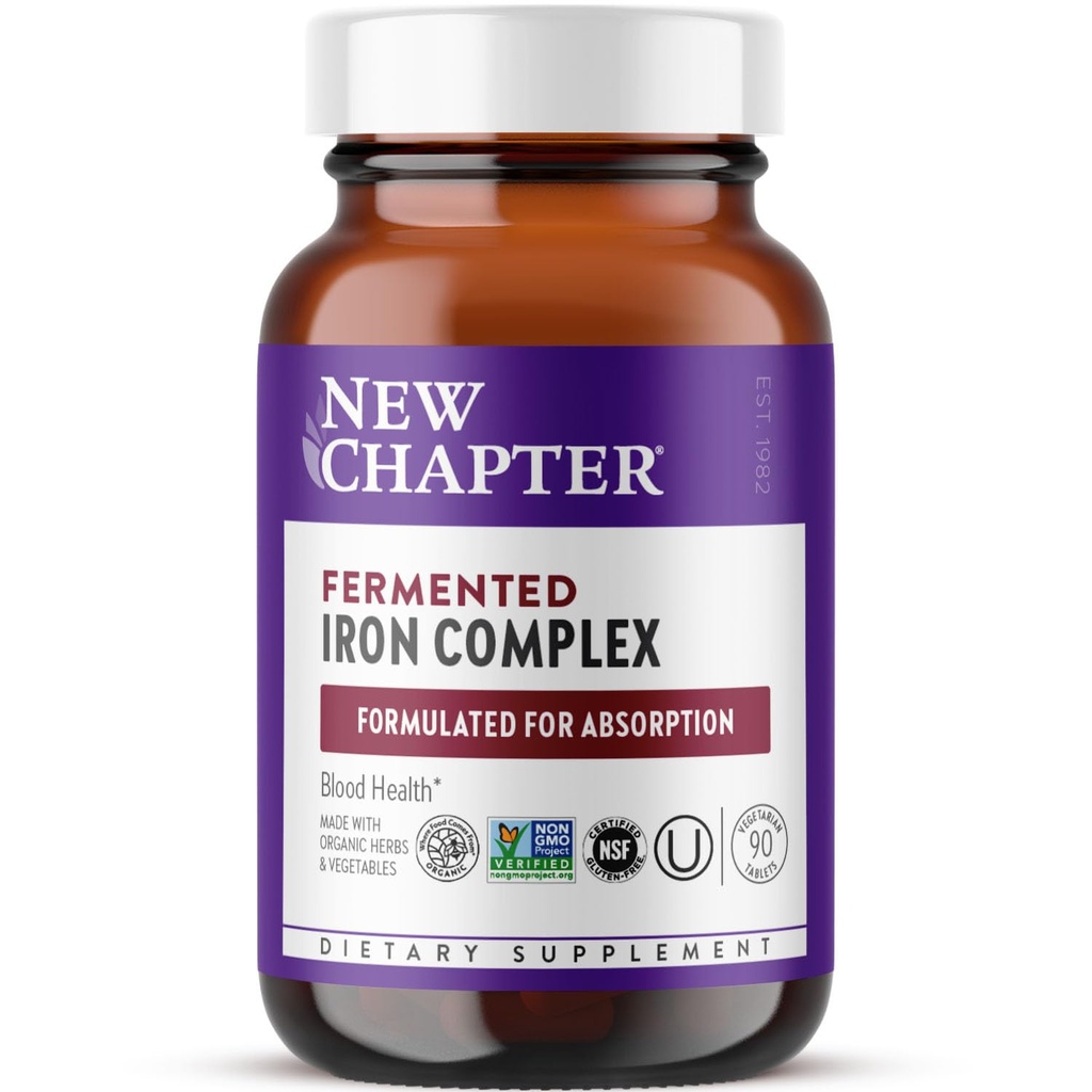 Neue Kapitel Eisen-Ergänzung, Ganz-Food Fermented Iron Complex Herbs + One Daily Non-Constipating Dose- 90ct, 3 Month Supply