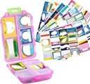 1Pack Travel Pill Organizer - 10 scomparti Pill Case, Compact e Portable Pill Box, Perfetto per lo Storage On-The-Go, Supporto per il Purse (Pink con 156 adesivi)