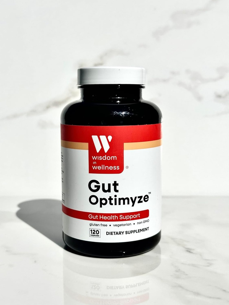 Saggezza nel benessere Gut Optimyze - 120 capsule Digestive Health - Vitamine e Probiotici per la salute del fegato - Completo per gli uomini e le donne - Pillole Digestive Gut Health - Probiotici sani