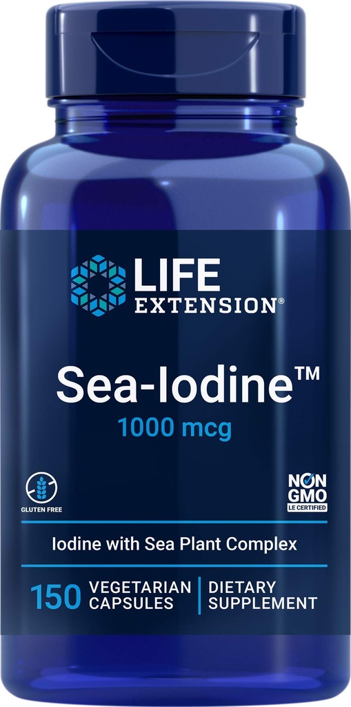 Life Extension Sea-Iodine Capsules, 1000 mcg, 150 Veg Caps, Natural Iodine Supplement von Kelp und Bladderwack