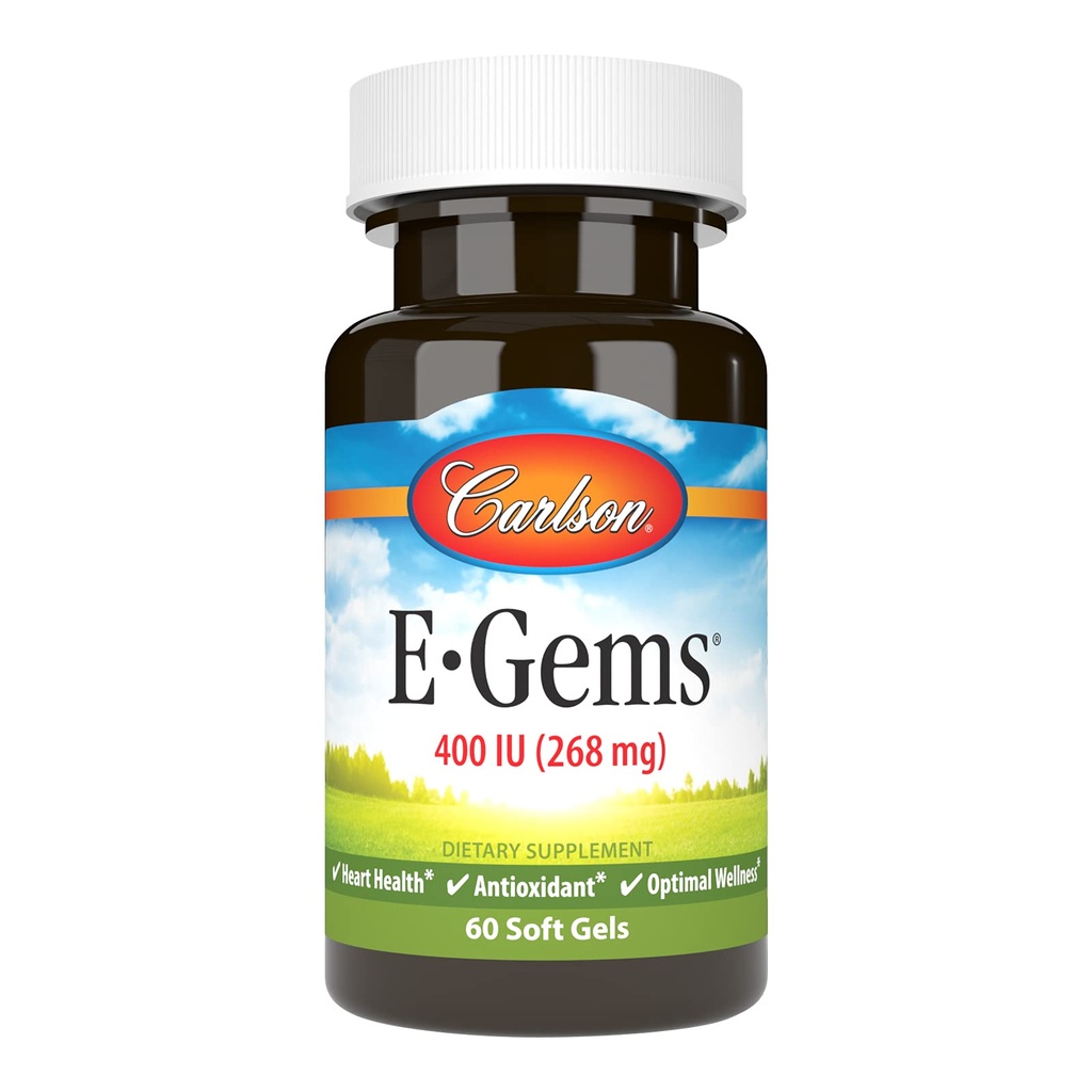 Carlson Labs E-Gems Natürliches Vitamin E, 400 IU, 60 Softgels