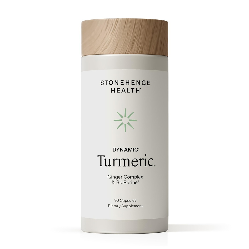 Curcumina erboristica dinamica Stonehenge Health con Ginger - Alta potenza - 1,650 mg di curcuma con 95% Curcuminoidi & BioPerine, 90 capsule vegetariane