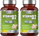 Bio Vegan Ganzes Lebensmittel Vitamin D2 (2 Packung), 2000 IU (50 mcg), Zwei Zutaten (Organische ganze Pilze Bio Vegan Kapsel), Non-GMO, 120 Tage Versorgung