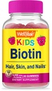 WellYes Biotin Gummies per bambini 5000 mcg - Supporta la crescita dei capelli, la salute della pelle e le unghie - Natural Source Flavors - GMO Free, Gluten Free - Gummy for Boys and Girls - 60 Count