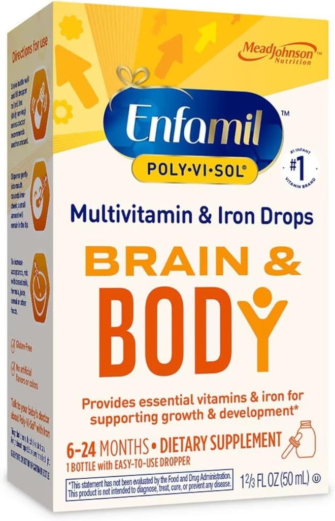 Enfamil Poly-Vi-Sol Multivitamine Supplément gouttes avec 50 mL de fer