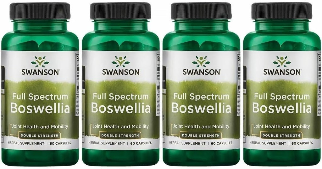 Swanson Double Strength Boswellia-Herbal Supplement Förderung von Joint Support-Ayurvedic Herb für Joint Flexibility & Mobility Support-Made w/Boswellia Serrata Resin-(60 Kapseln, 800mg Jeder) 4 Pack