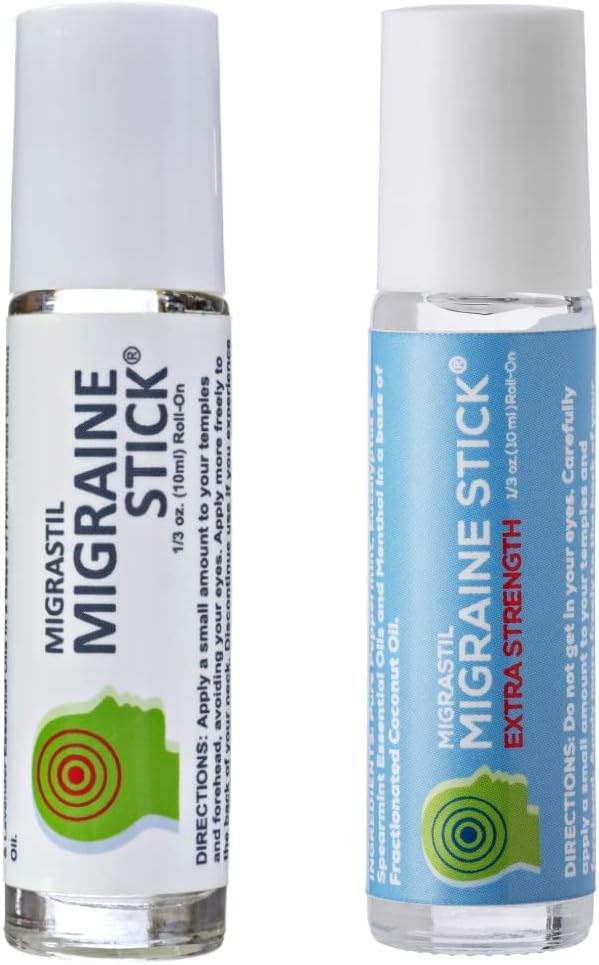 Basic Vigor Migrastil Original Migraine Stick, extra Stärke Migraine Stick Bundle, Quick Cooling Migraine, Tension Headache Support. Hergestellt in den USA