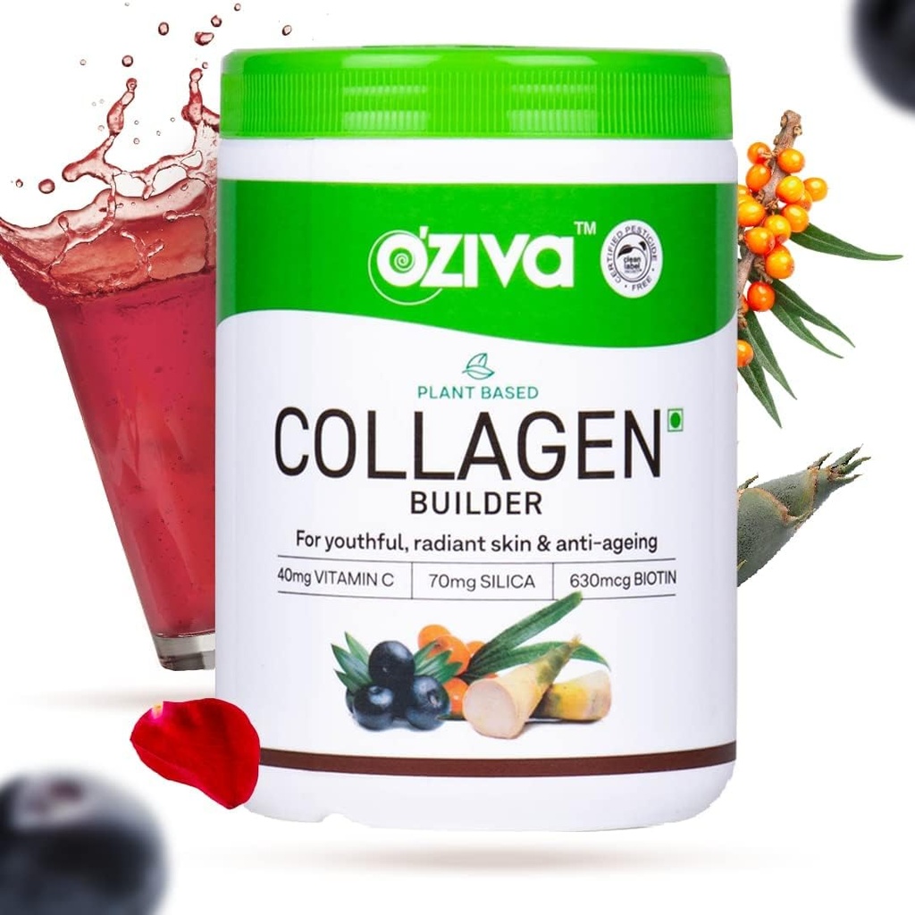 Constructeur de collagène à base de plantes de Kavir pour les femmes et les hommes avec biotine, silice et vitamine C (collagène classique, paquet de 1)