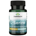 Swanson Ajipure L-Serina Farmaceutica USP Grado ad alta purezza Aminoacido supplemento Funzione cognitiva Salute cerebrale 500 mg 60 capsule vegetali