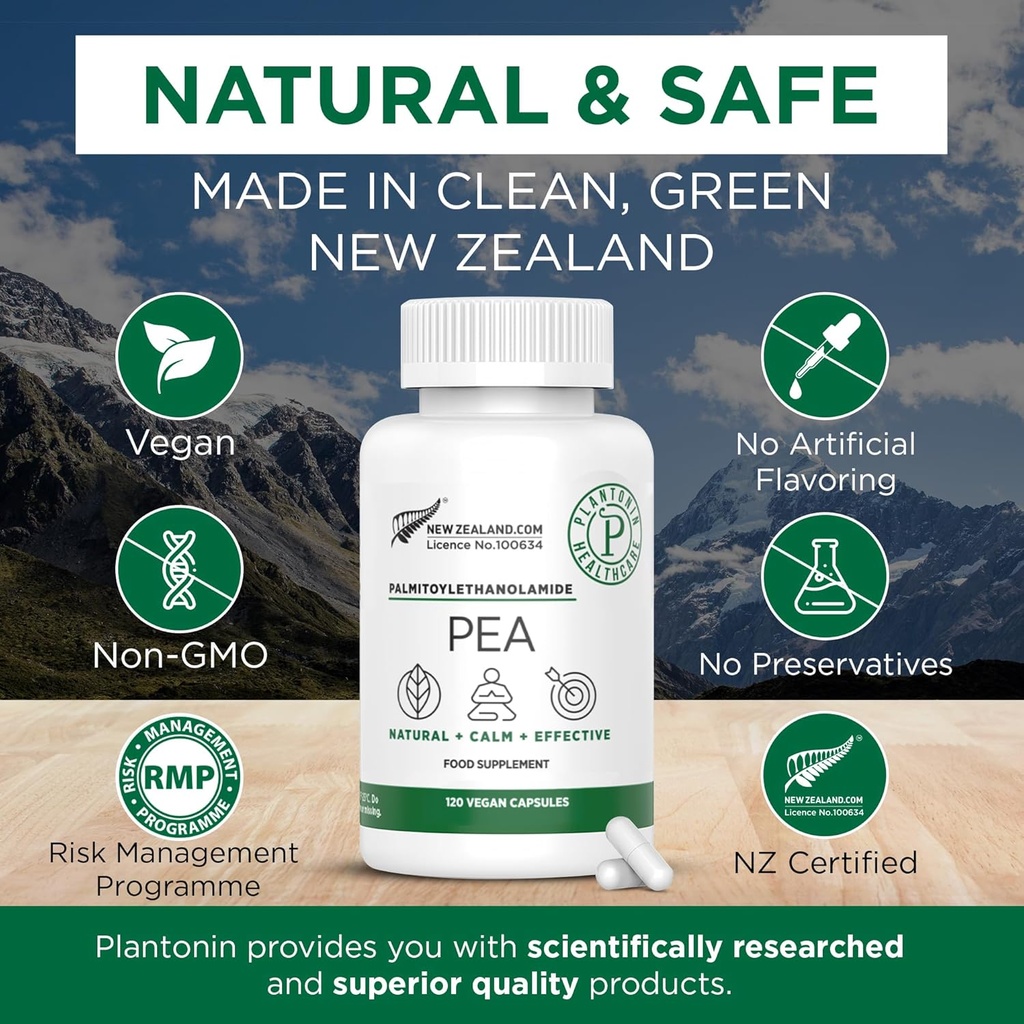 Palmitoylethanolamide Pea Supplement 600mg - Micronized Pea Supplements 99% - 2 Months Supply - Advanced Natural Support for Joint Comfort