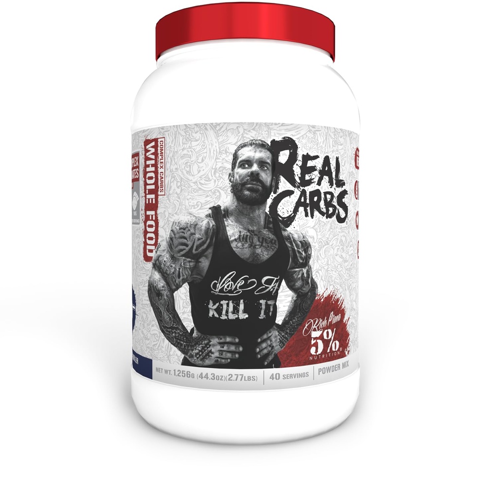5% Ernährung Rich Piana Real Carbs mit Real Food Complex Carb Powder, Langlebige Low Glycemic Energy für Pre-Workout/Post-Workout Recovery Meal, 2,8 lb, 40 Servierungen (Blueberry Cobbler)
