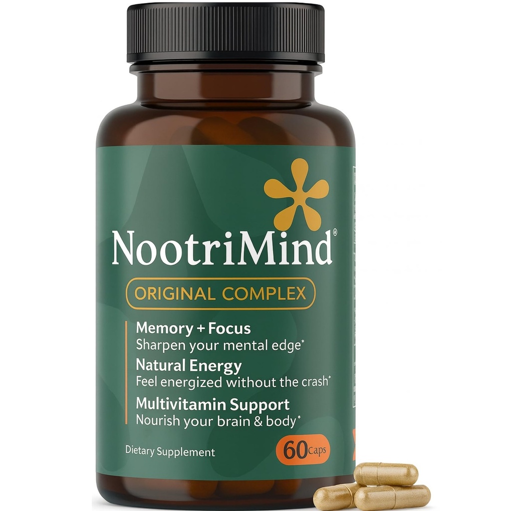Suppléments Cerveau pour la mémoire et le focus – Nootropic avec Bacopa Monnieri, Phosphatidylsérine, Omega-3 DHA & Plus