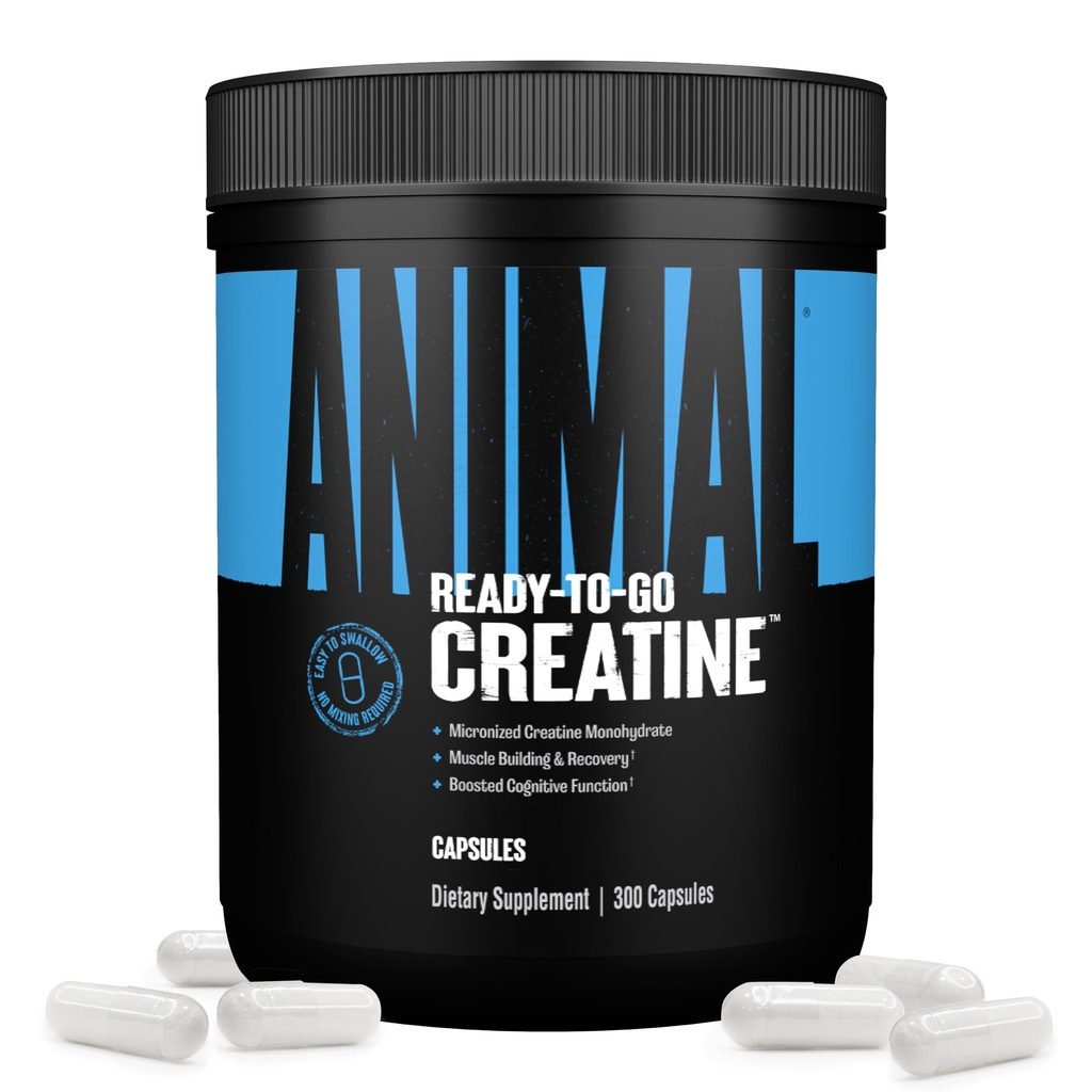 Capsules monohydratées de créatine micronisée animale - 300 capsules, 2500mg par portion pour soutenir la croissance musculaire, l'endurance, la production ATP, la fonction cognitive, la force, la récupération et la fatigue musculaire de retard