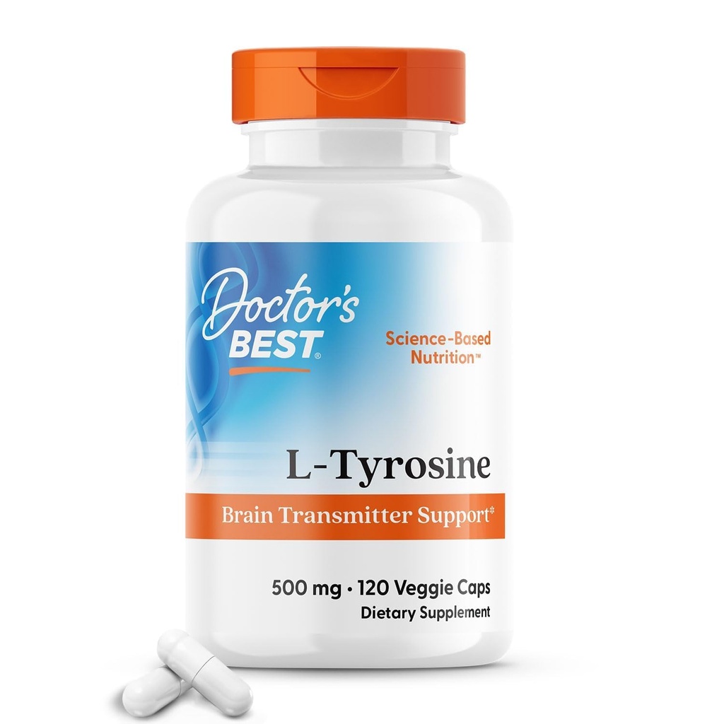 I medici miglior integratore di tirosina L per gli uomini e le donne - L-tirosina 500mg capsule, supporto del cervello per gli adulti, supporto di aminoacidi 500 mg, Precursore per la produzione di tiroxina da tiroide - 120 tappi di veg