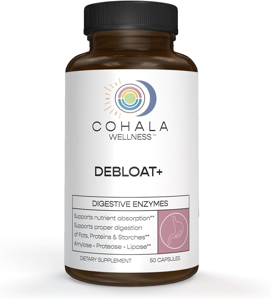 Debloat+ Gli enzimi digestivi naturali Bloating Relief Digestive Health Gut Health Nutrient Absorption Breakdown Carbs Fats & Proteins All-in-One - 50 Capsule