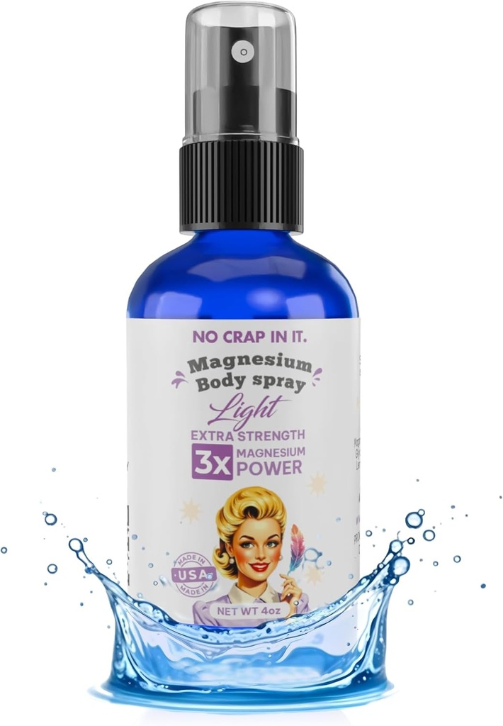 No Crap In It Magnesium Spray, Tripla Azione!- Il vostro modo di benessere | Rilievo immediato con il nostro unico Magnesio Glycinate, Citrato, Cloruro Blend Spray (Luce)