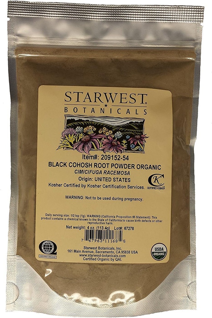 Starwest Botanicals Organic Black Cohosh Root Powder (4 Unze)