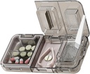 CFMOUR 3-in-1 Pill Cutter Splitter per piccole o piccole grandi Pills, Grinder Crusher con compresse di macinazione della spazzola della polvere, Portapacchi per Pillole di stoccaggio, Mulini per anziani, Kids&Pets, Nero