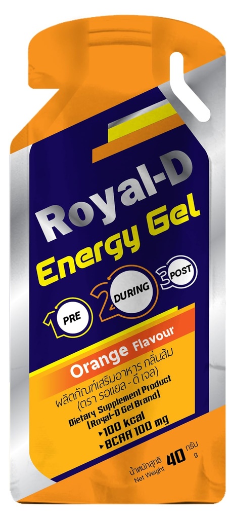 Royal-D Energy Gel mit BCAAs – Orange Flavor | Endurance Fuel for Runners, Cyclists und Fitness | Fast Energy, Easy to Digest | 100 kcal, 1.4 Oz Packet, 20 Count