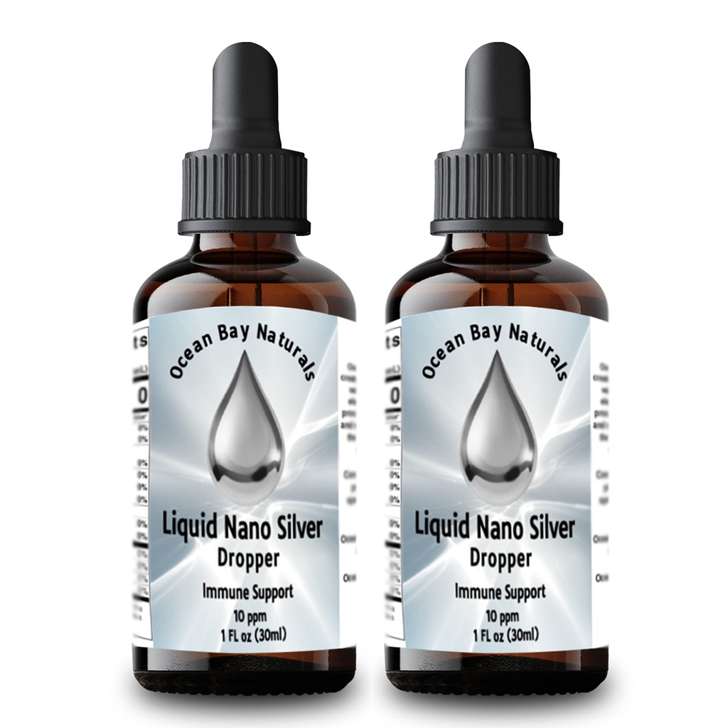 Liquid Nano Silver | Mehr absorbierbar als kolloidales Silber | 10ppm | Twin Pack | 1oz Dropper