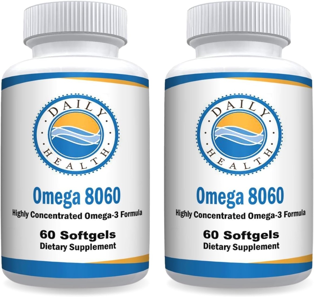 Omega 8060 2400mg Omega 3 Fish Oil Joint Health Supplement 60 softgel - 2 Monate Versorgung - 2pk