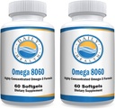 Omega 8060 2400mg Omega 3 Fish Oil Joint Health Supplement 60 softgel - 2 Monate Versorgung - 2pk