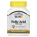 21st Century 800 mcg Folsäure Tabletten, sortiert, 180 Zähler