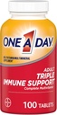 One A Day Adult Triple Immune Support* Multivitamina Completa, Supplemento con Vitamine C, Vitamina D, & Zinc, 100 Conte