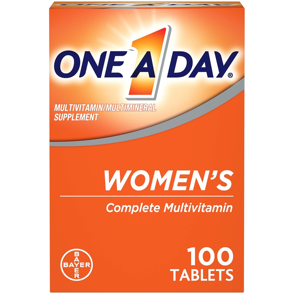 Un giorno Multivitamina femminile, Supplemento con vitamina A, Vitamina C, Vitamina D, Vitamina E e Zinco per il supporto sanitario Immune, B12, Biotina, Calcio e Altro, Tablet, 100 conteggio