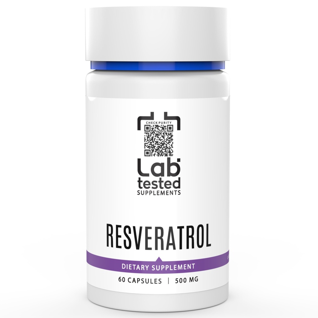 Trans-Resvératrol - 60 500mg Capsules - 3ème partie ACO fourni avec chaque lot# - Resvératrol pur - Pas de remplissage
