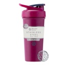 BlenderBottle Sport Elegante In acciaio inox Shaker Bottiglia con filo Whisk, 25-unce, lampone – Protein Shakes & Hydration per atleti e appassionati di fitness, facile miscelazione, sottile facile da tenere, mantiene le bevande freddo, Lockable Lid