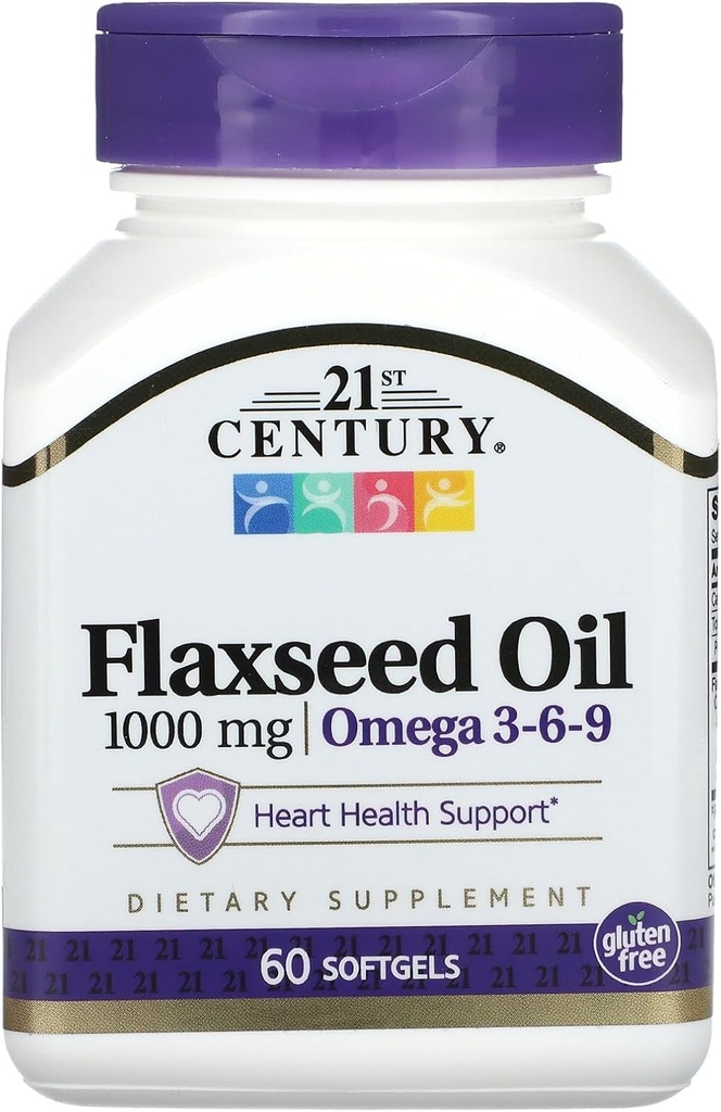 21st Century Flaxseed Oil 1000 mg Softgels, 60 Conte (22407)