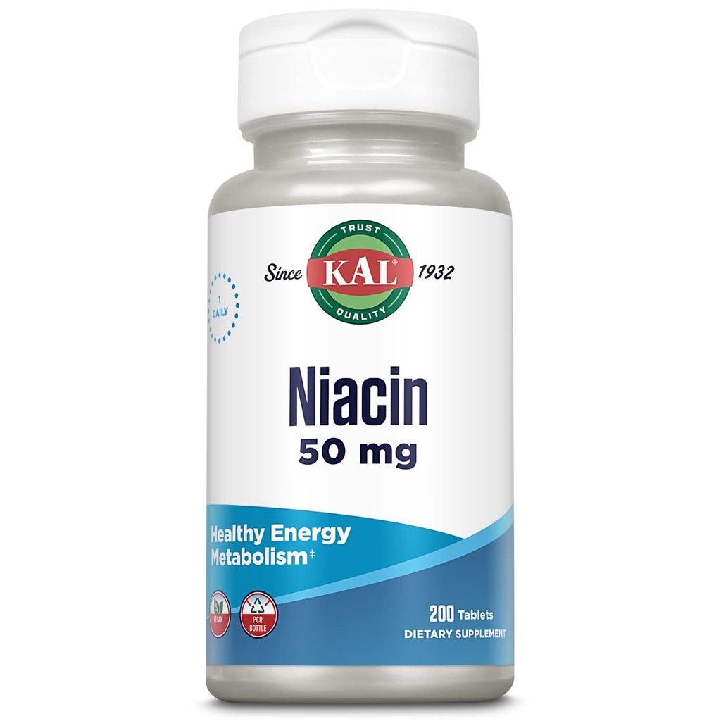 Kal 50 Mg Niacin Tabletten, 200 Zähler