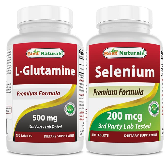 Best Naturals L-Glutamine 500 mg & Sélénium 200 mcg