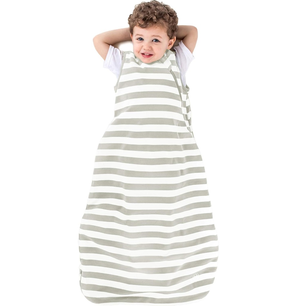 Ecolino Organic Cotton Baby Sleep Sack - 2-Way Zipper Baby Tragbare Decke - Kleinkind Schlafsack Sack - 18-36 Monate - Silber