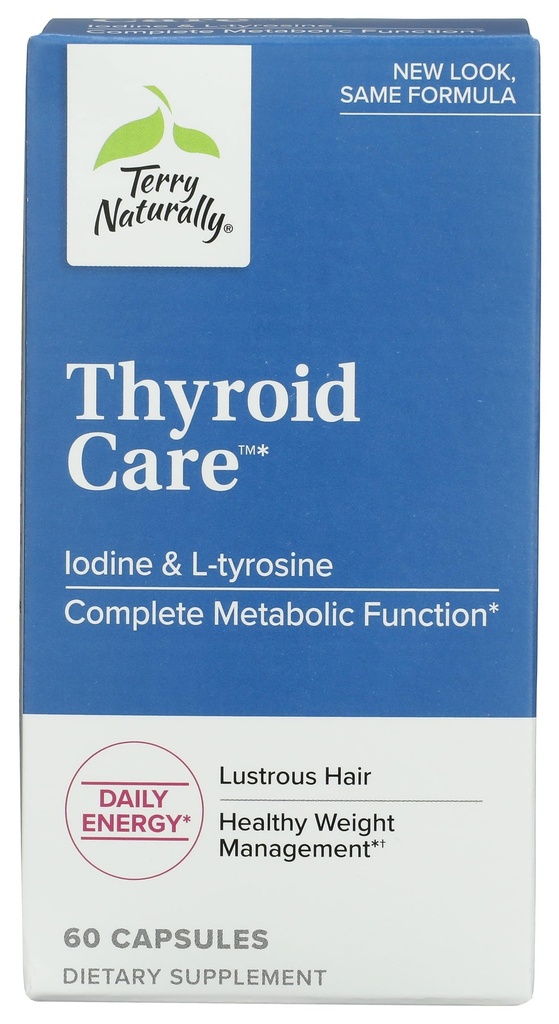 Terry Natürliche Schilddrüsenpflege - Immune Health & Energy Support Formula - Nahrungsergänzung mit Jod für Schilddrüsengesundheitsunterstützung - Wellness Supplement mit L-Tyrosine - 60 Kapseln