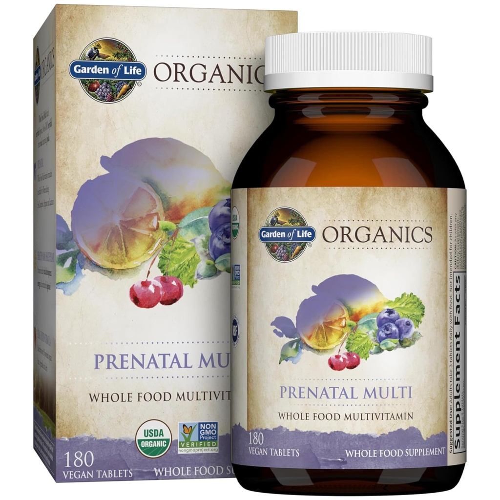 Garten des Lebens Bios Frauen Prenatal Multivitamin mit Vitamin D3, B6, B12, C & Iron, Folate for Energy & Healthy Fetal Development – Organic, Non-GMO, Gluten-Free, Vegan, 60 Day Supply