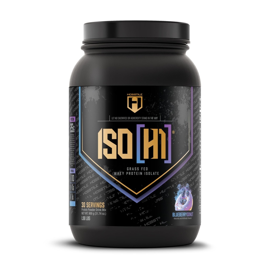 HOSSTILE ISO[H1] Isolation des protéines de lactosérum à l'aide d'enzymes digestives, poudre de protéines de lactosérum pour le gain musculaire et la récupération des muscles, boisson de récupération après l'entraînement, beignet de myrtilles, 30 portions