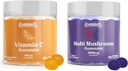 Droppels Multi Pilz & Vitamin C Gummis Bundle | Vegan Immununterstützungsergänzung | Pilzextrakte mit Reishi, Lion’s Mane, Chaga & More + 180mg Vitamin C | Gemischte Beeren & Tangerine Flavors, 2
