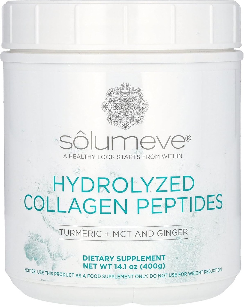 Peptidi di collagene idrolizzati della California Gold Nutrition con Turmeric, MCT e Ginger, 14.1 oz (400 g)