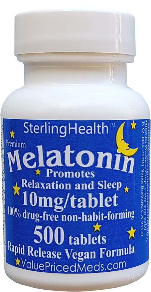Melatonine 500 compte 10mg Dissolve rapide Vegan Super Strength