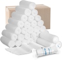 Treela 100 Rolls Gauze Bandage, 4 en x 5 Yards, Bandes élastiques Emballage individuel Sterile Non Latex Premiers soins Plaques médicale respirante Gauze Roll Wrap pour la sécurité Wound Caring et les fournitures