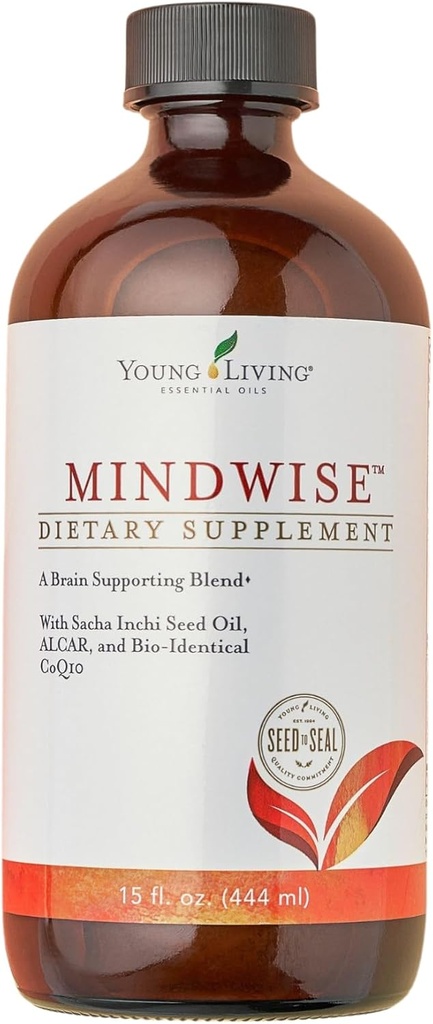 Jeune Vie - MindWise 15 oz (en anglais seulement) Supplément alimentaire (en anglais seulement) Huile essentielle pour le soutien cognitif et la santé cardiaque en réapprovisionnant votre corps en vitamine D3, CoQ10, ALCR et GPC