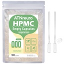 000 Empty Vegan Capsule con 2 Micro Spoons - 100 Count Empty Vegetarian Capsule - Capsule Pillole Vuote per Integratori In Polvere