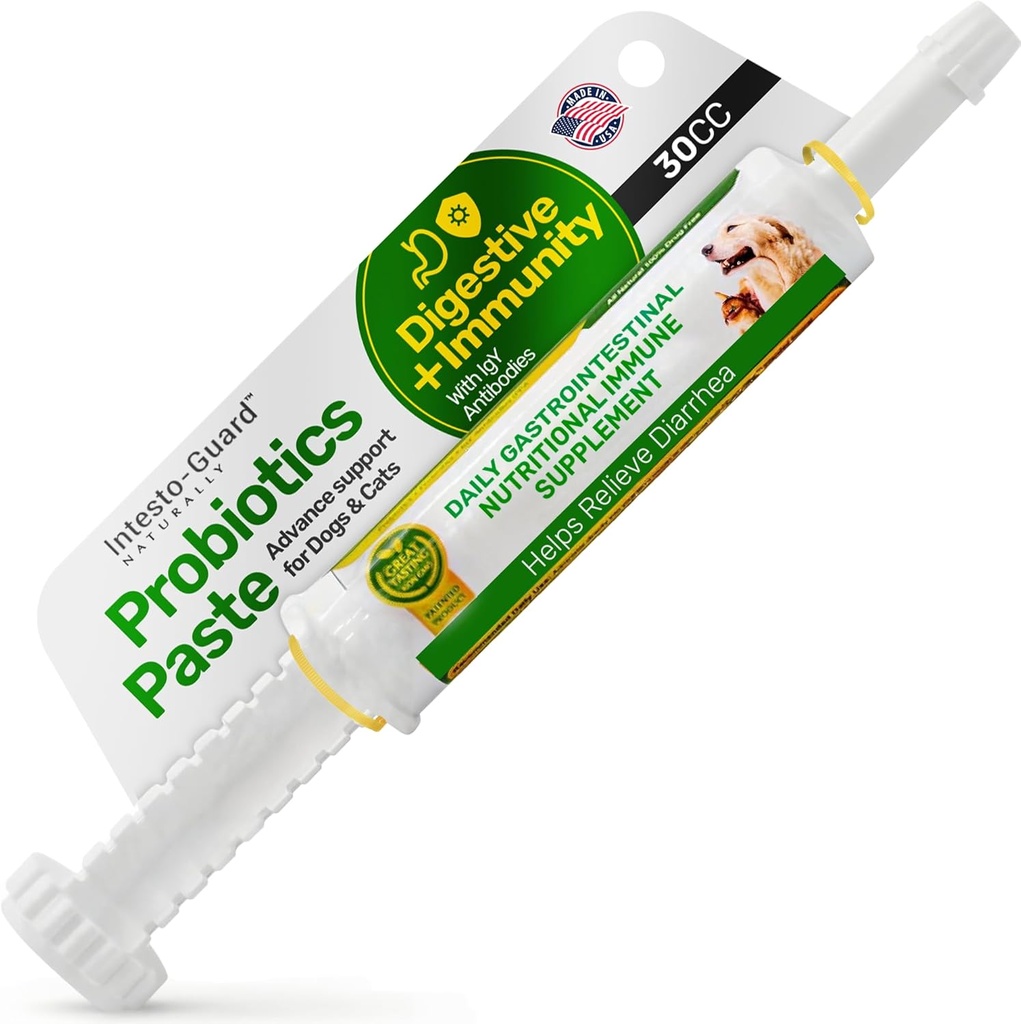 Probiotici Paste for Dogs Prebiotics for Canine, Gut Support, & Immune Boost, Tutto naturale con 1 miliardo per ML Include (MOS)+ Beta Glucans + D-Mannose, No Animal by-Products - 30ML Single Tube