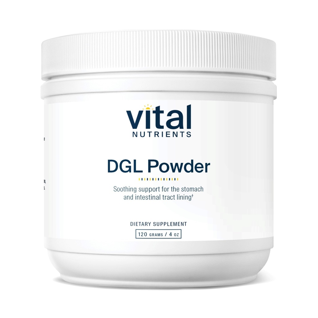Vital Nutrients DGL Powder | Vegan DGL Estratto di radice di liquirizia per sostenere il tessuto sano di stomach e il tratto digestivo* | Gluten, Dairy, Soy Free | Non-GMO | 120g