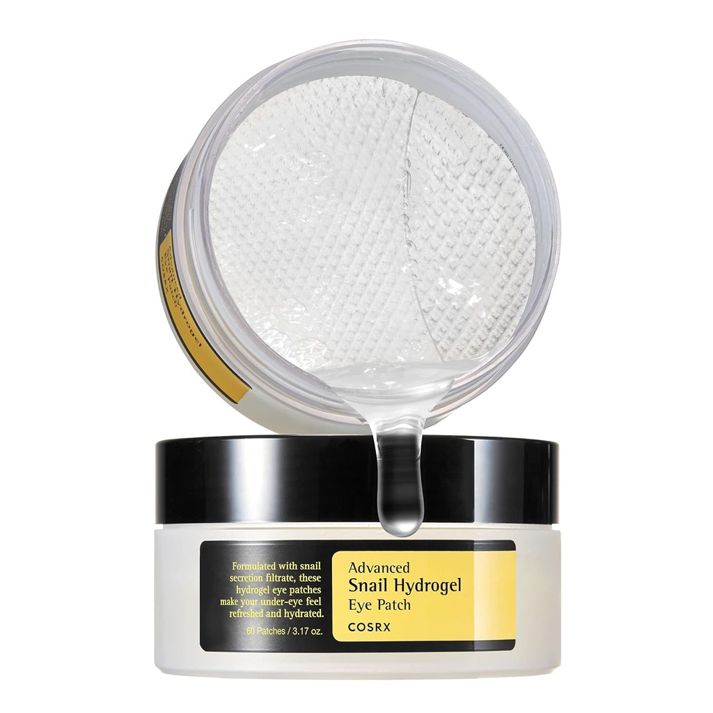 COSRX Advanced Snail Hydrogel Eye Patch (60pc), Gel Serum Mask, Puffy Undereye Treament, Fine Lines, Refresh, Hydrate| Paraben kostenlos, Korean Skin Care
