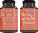 Riserva bellezza, Tres bellezza 3, Integratore di bellezza per la crescita dei capelli, Cura della pelle e Nail Care 90Caps & Collagen Booster, Supplemento di collagene per la cura della pelle e la salute comune, Supporta Healt 60Caps